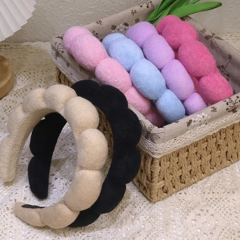 Fashion Microfiber Puffy Spa Bubble Headband for Washing Face / Makeup / Shower / Skincare