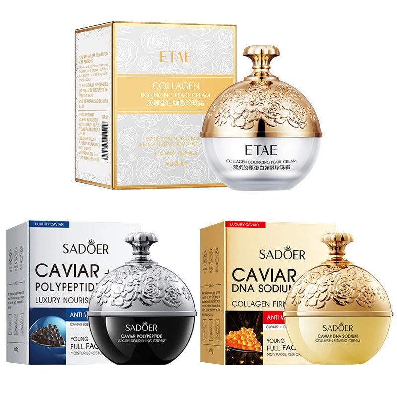 Face Cream Collagen Pearl Firming Lift Fade Fine Lines Caviar Moisturizing Smooth Brighten Korean Skin Care Product