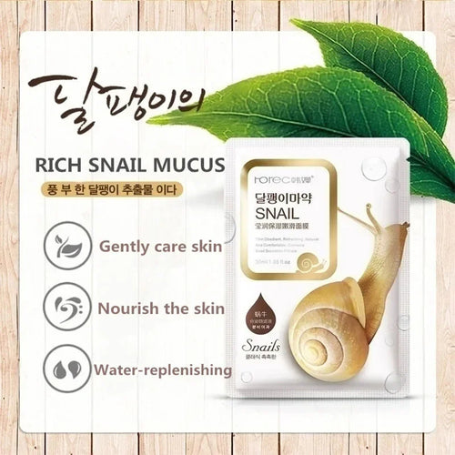 10pcs Snail Moisturizing Face Mask |Replenishment Oil Control | Tender Face Sheet Masks | Korean Skincare