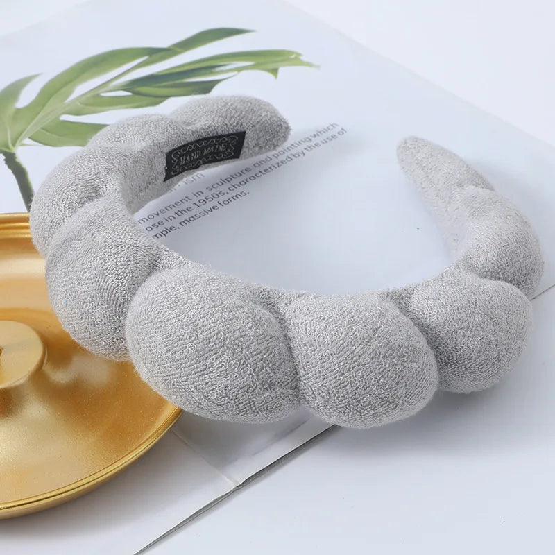 Fashion Microfiber Puffy Spa Bubble Headband for Washing Face / Makeup / Shower / Skincare