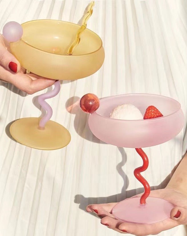 Jelly Bean Wine Glass - Whimsical Eclectic Cocktail Coupe