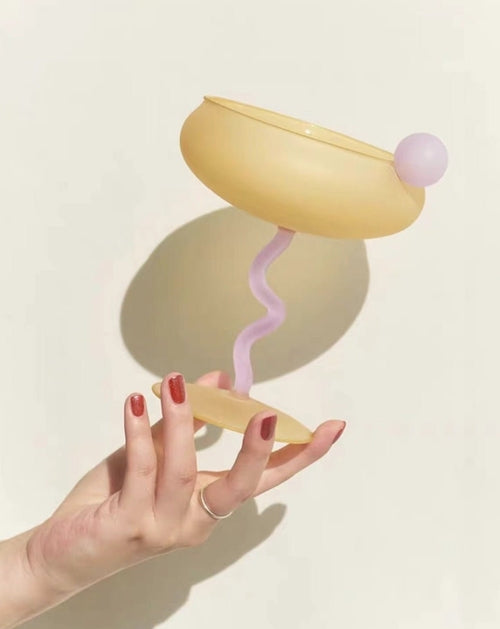 Jelly Bean Wine Glass - Whimsical Eclectic Cocktail Coupe