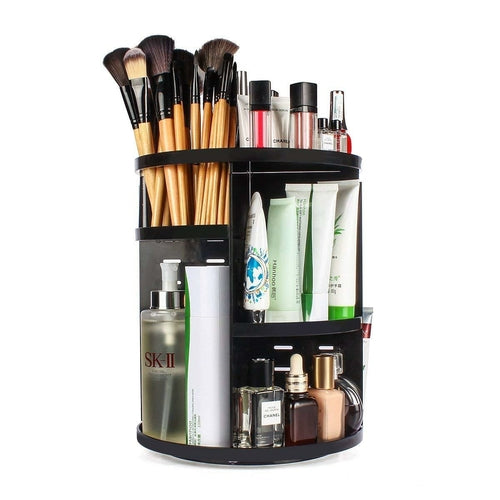 360° Rotating Makeup Organizer, DIY Adjustable Spinning Makeup Carousel / Small Space